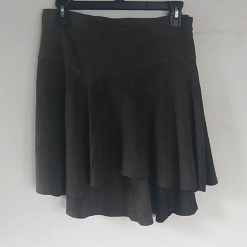 4) Halston Heritage Goat Suede Mini Skirt